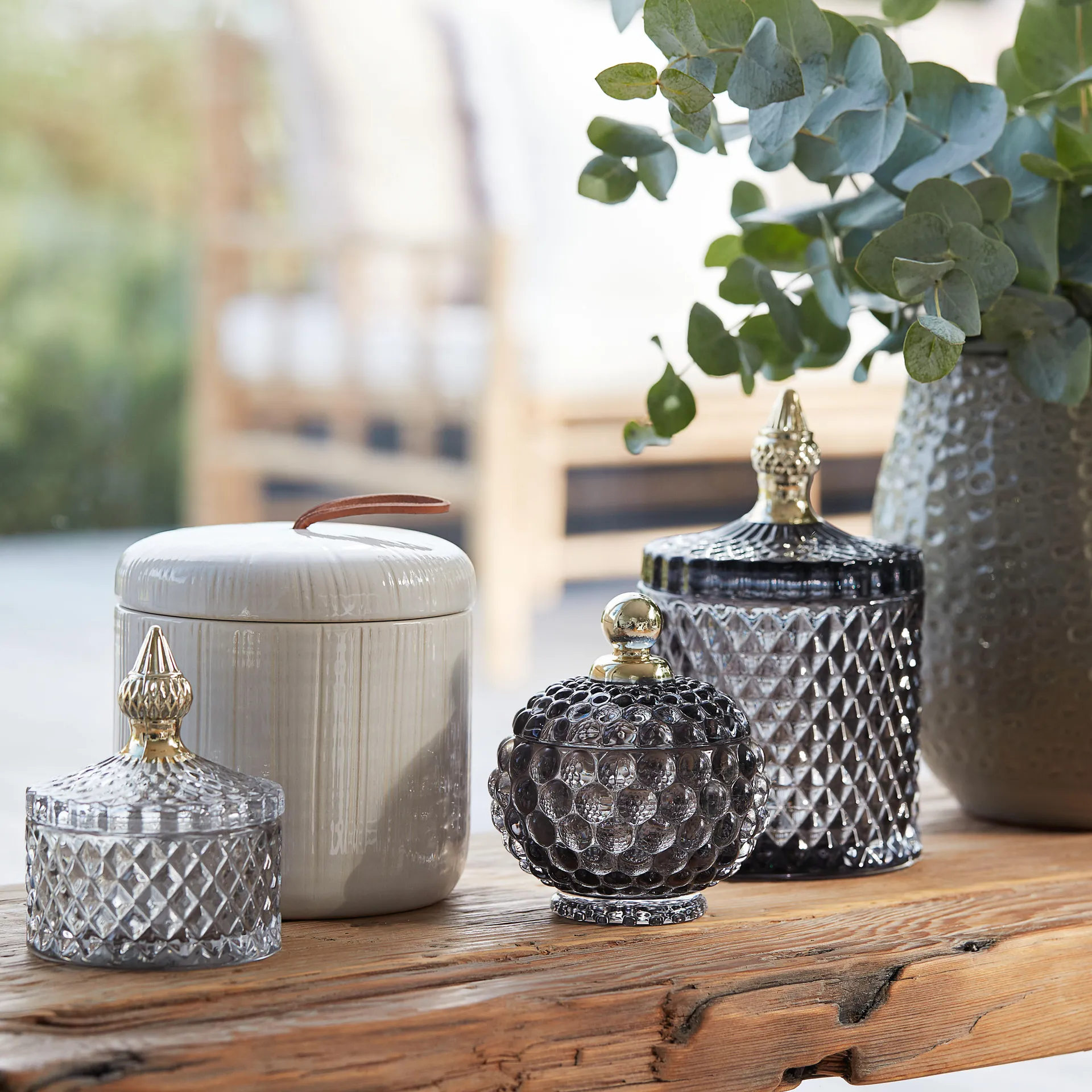 Miya słoik do przechowywania z pokrywką Ø8,5 cm, Jasnoszary Lene Bjerre