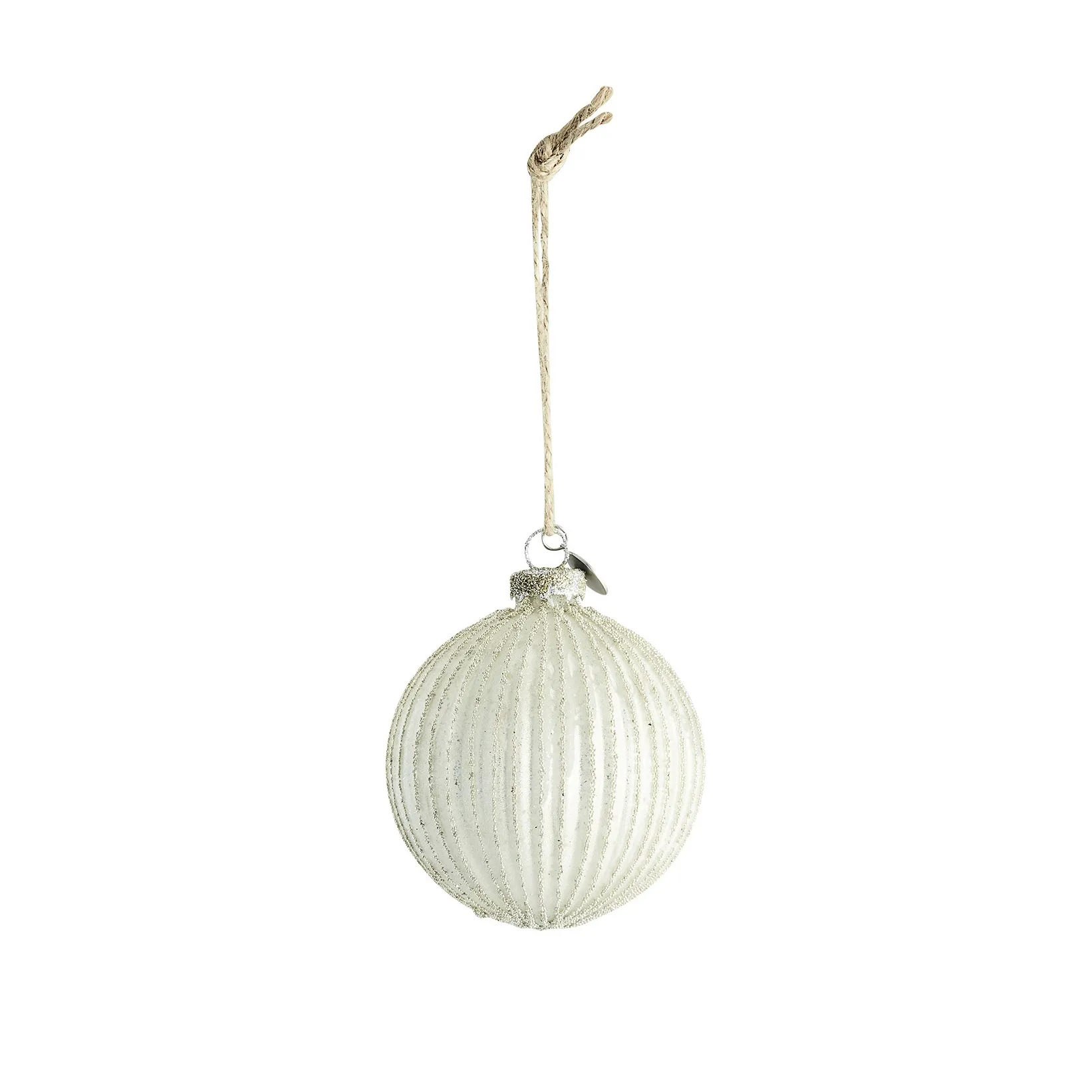 Norille bombka Ø8 cm, Antique white-Silver Lene Bjerre