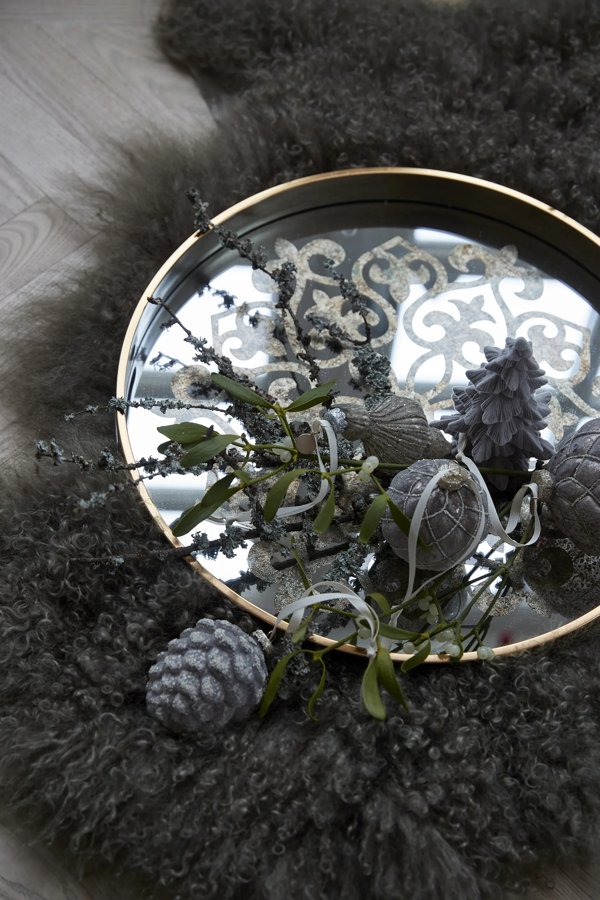 Norille bombka kratki Ø8 cm, Antique brown Lene Bjerre