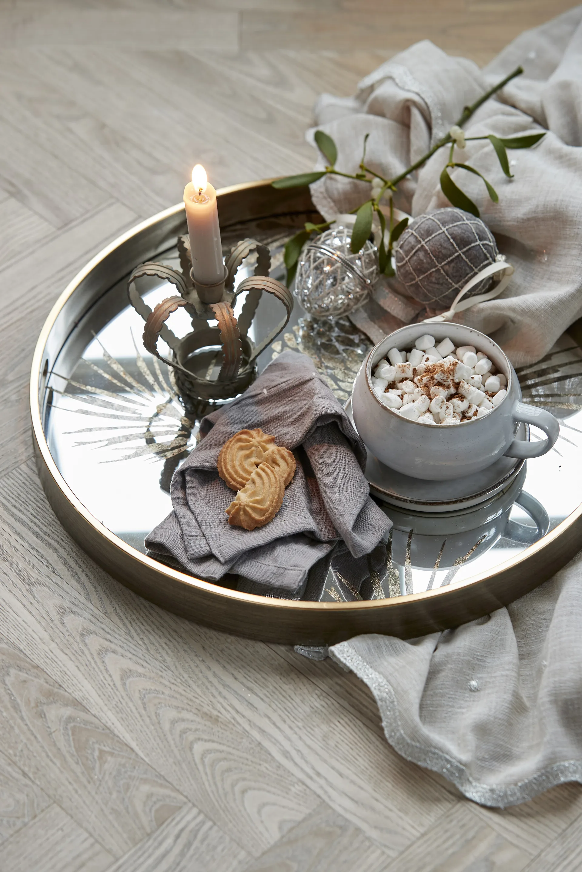 Norille bombka kratki Ø8 cm, Antique brown Lene Bjerre