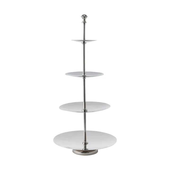 Patera piętrowa Sigrine - Srebrny, 25x25xH53 cm - Lene Bjerre