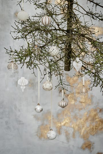 Selvie bombka świąteczna Ø8 cm - white-light gold - Lene Bjerre