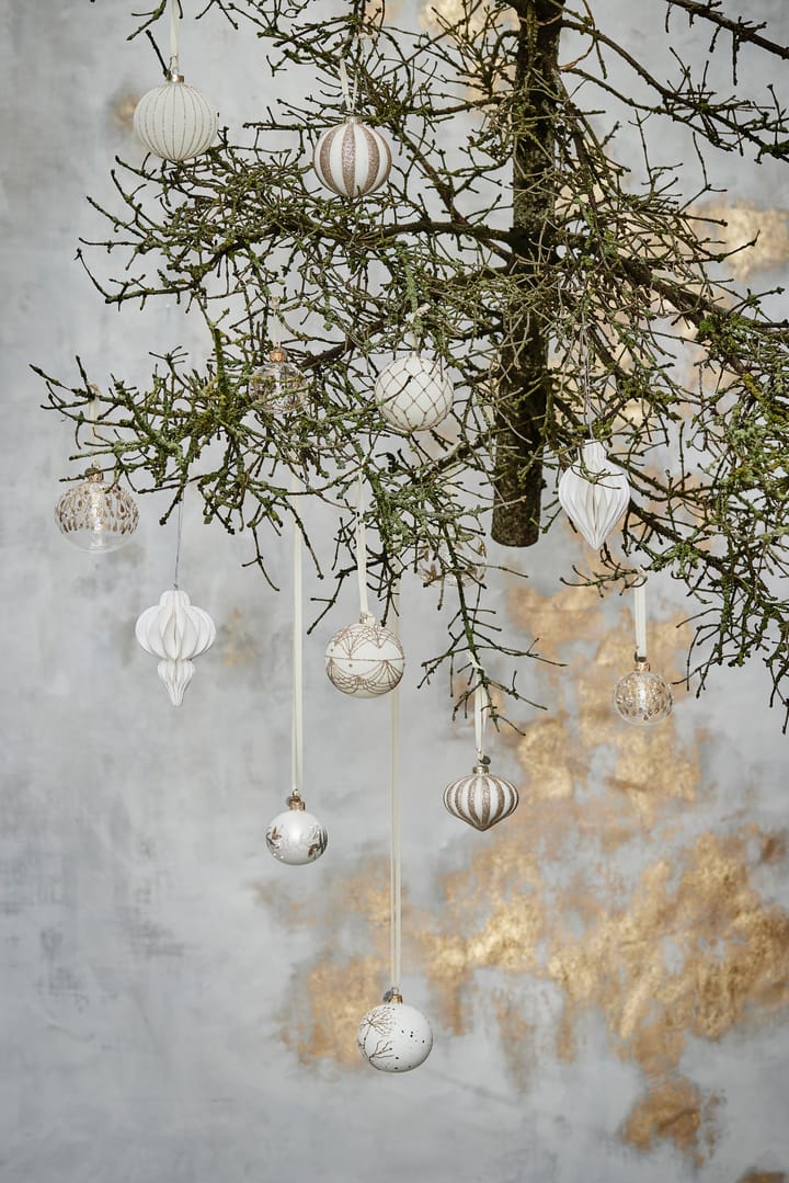 Selvie bombka świąteczna Ø8 cm - white-light gold - Lene Bjerre
