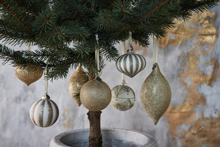 Selvie bombka świąteczna Ø8 cm - white-light gold - Lene Bjerre