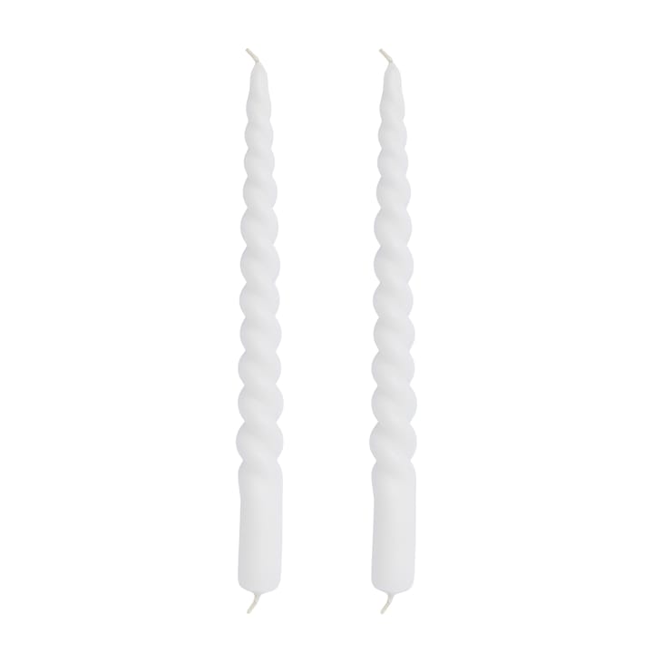 Świeczki skręcone Twisted 25 cm, 2-pak - Biały - Lene Bjerre