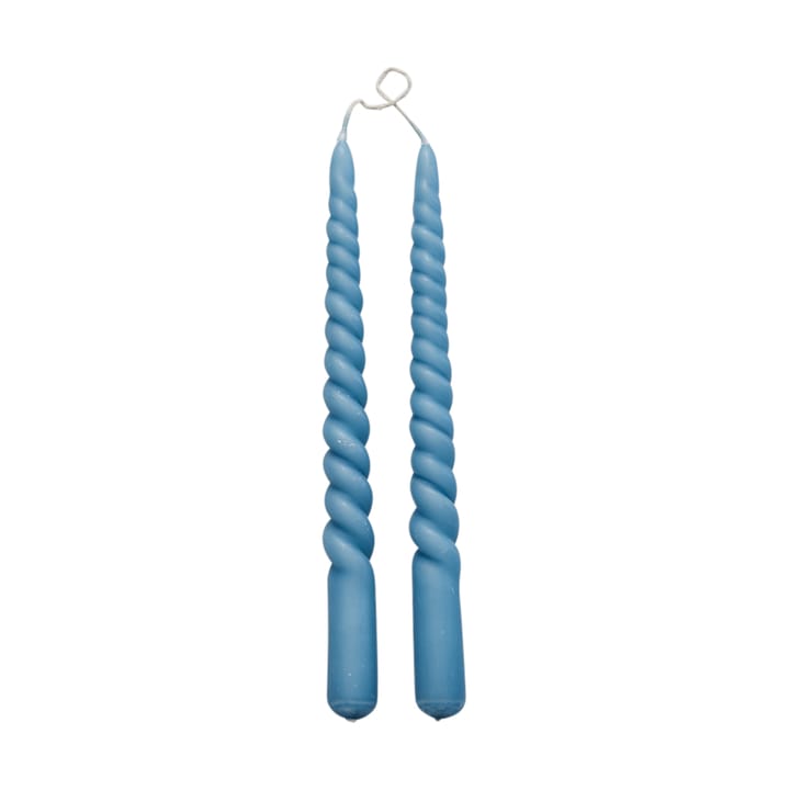 Świeczki skręcone Twisted 25 cm, 2-pak - F. Blue - Lene Bjerre