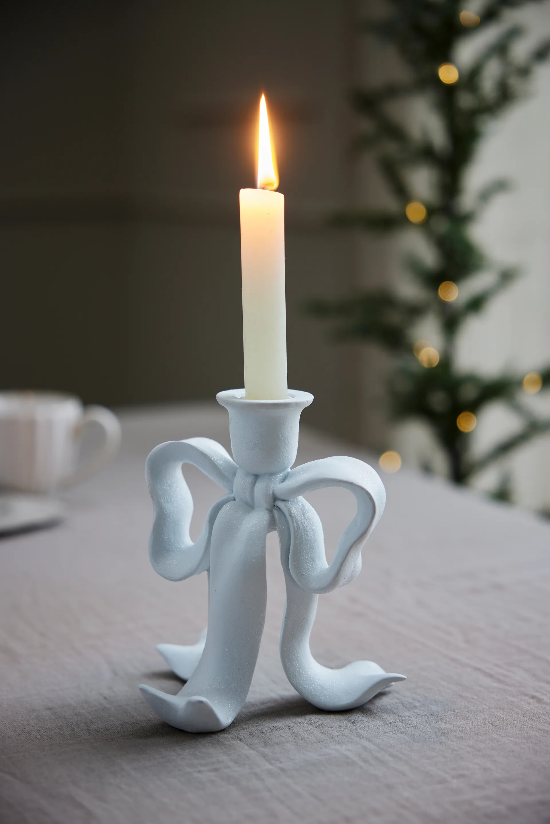 Świecznik Serafina łuk 19,7 cm, Biały Lene Bjerre