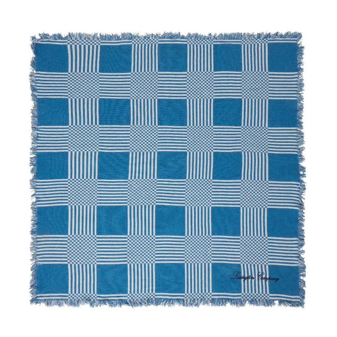 Bawełniany koc piknikowy Checked 150x150 cm, Blue Lexington