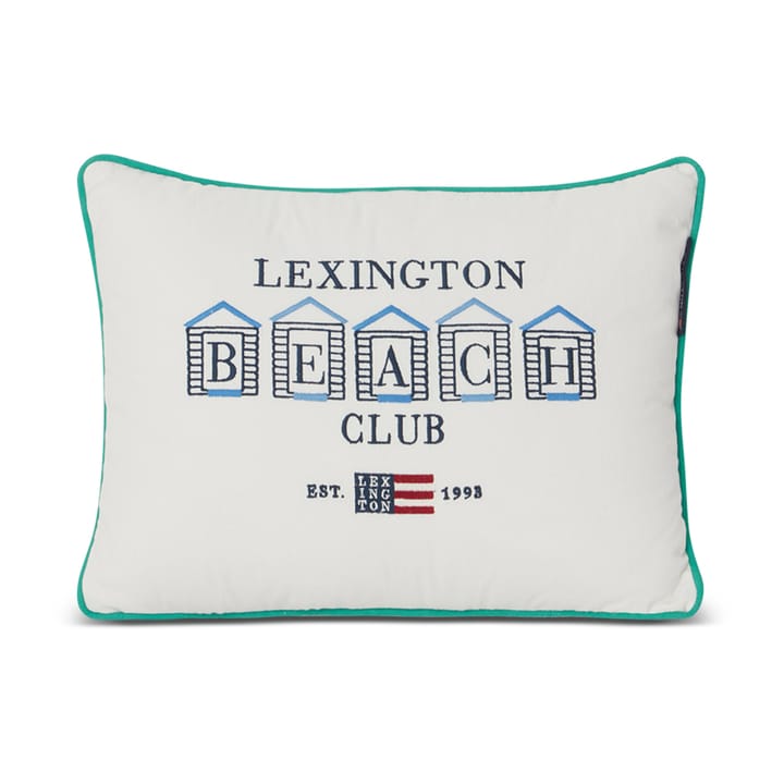 Beach Club Small Embroidered poduszka 30x40 cm - Niebieski-biały-zielony - Lexington
