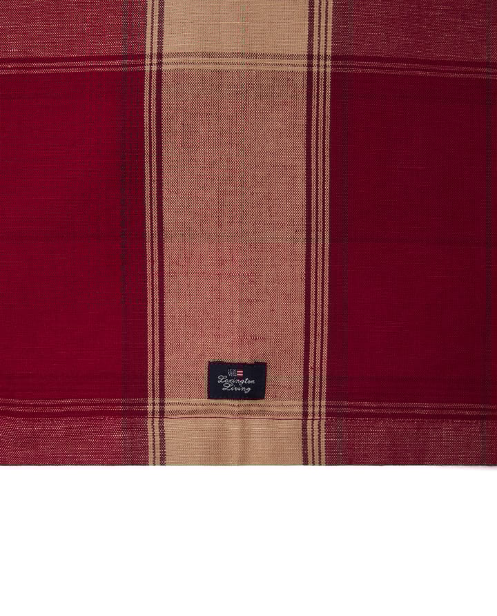 Bieżnik Checked Linen-Cotton 50x350 cm, Czerwono-beżowy Lexington