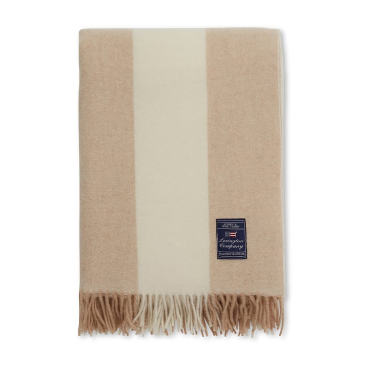 Blok Striped Recycled Wool pled 130x170 cm, Oat-White Lexington