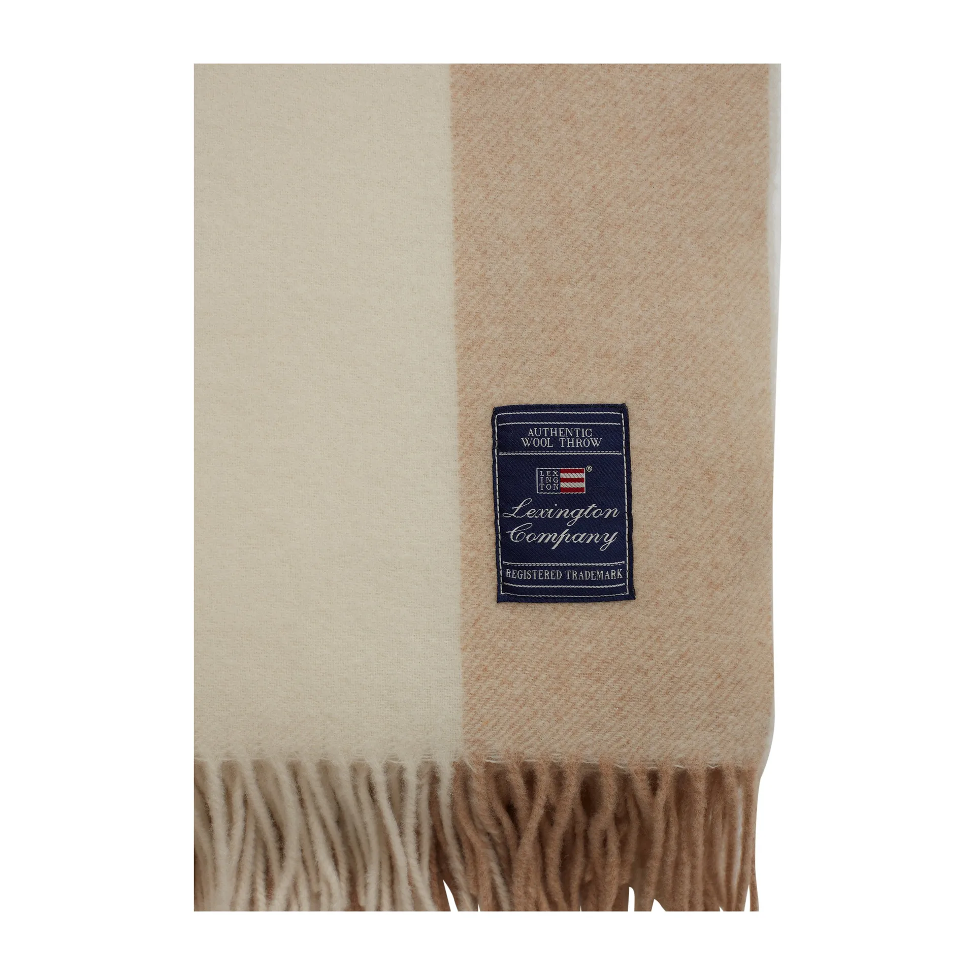 Blok Striped Recycled Wool pled 130x170 cm, Oat-White Lexington