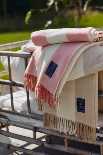 Blok Striped Recycled Wool pled 130x170 cm - Oat-White - Lexington