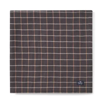 Checked Cotton Linen obrus 150x250 cm - Dark gray-beige - Lexington
