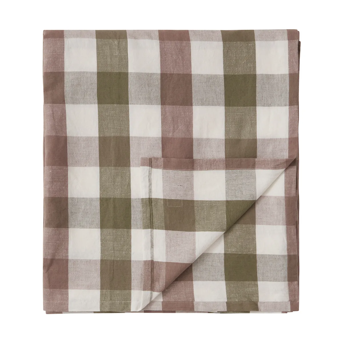 Checked Cotton Linen obrus 150x250 cm, Olive Lexington