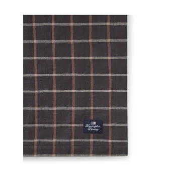 Checked Cotton Linen obrus 150x350 cm - Dark gray-beige - Lexington