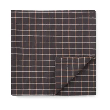 Checked Cotton Linen obrus 150x350 cm - Dark gray-beige - Lexington