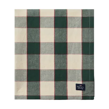 Checked Cotton Linen obrus 150x350 cm - Green-light beige-red - Lexington