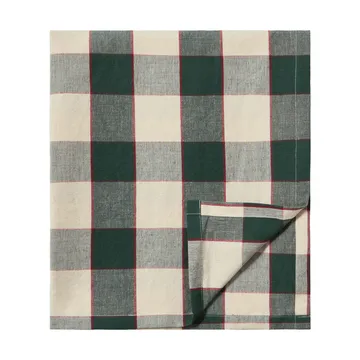 Checked Cotton Linen obrus 150x350 cm - Green-light beige-red - Lexington