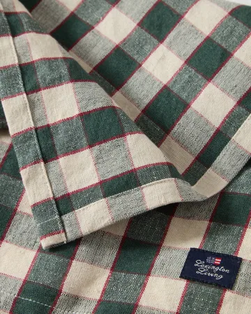 Checked Linen/Cotton serwetka materiałowa 50x50 cm - Green-light beige-red - Lexington