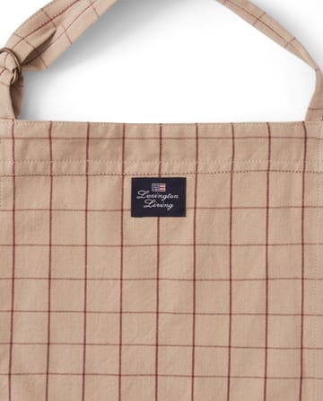 Checked Organic Cotton Oxford Fartuch - Beige-red - Lexington