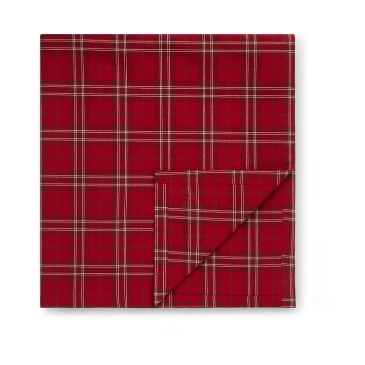 Checked Organic Cotton Oxford obrus 180x180 cm, Red-beige-green Lexington