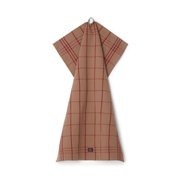 Checked Organic Cotton Oxford ręcznik kuchenny 50x70 cm - Beige-red - Lexington