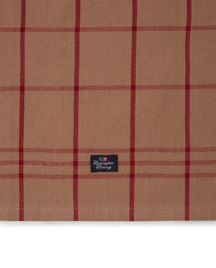 Checked Organic Cotton Oxford ręcznik kuchenny 50x70 cm - Beige-red - Lexington