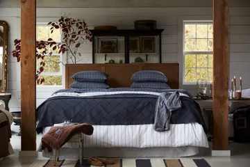 Checked Pinpoint Oxford poszewka 50x60 cm - Dove - Lexington