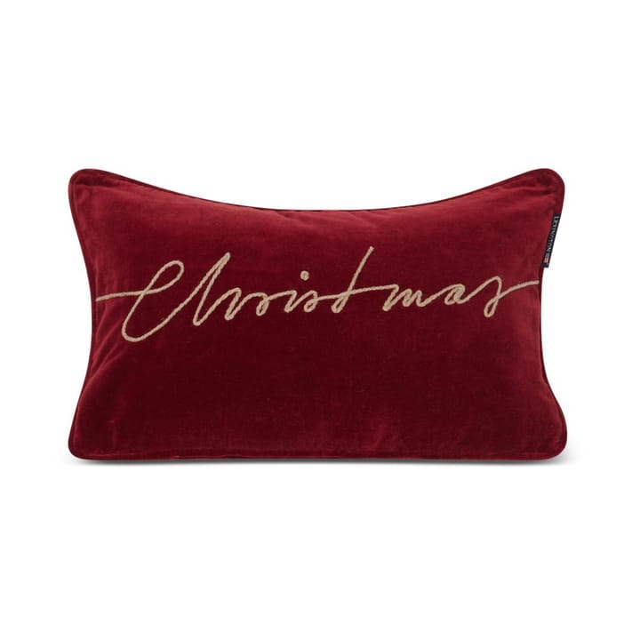 Christmas Organic Cotton Velvet poduszka 30x50 cm - Red - Lexington