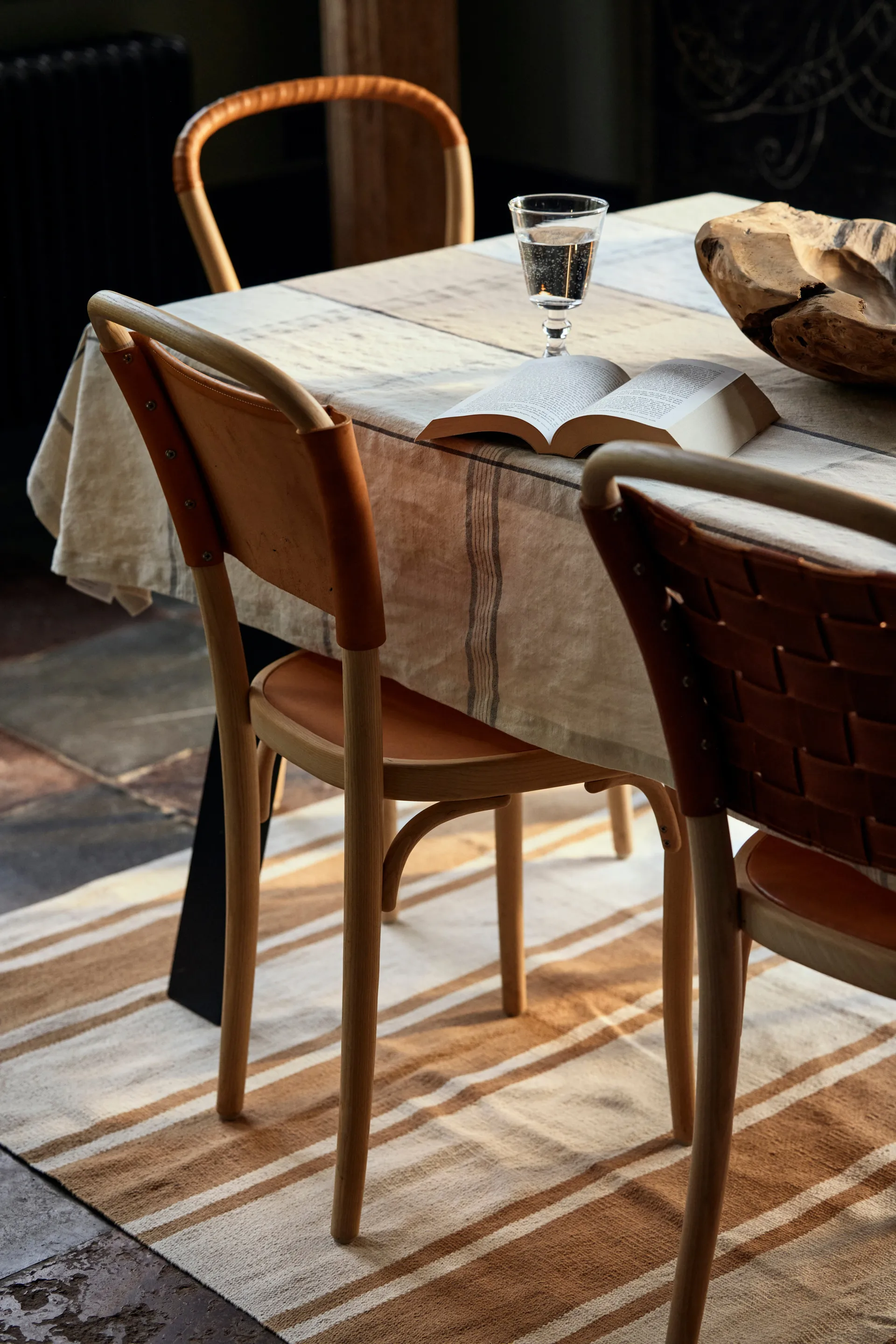 Dywan bawełniany Striped 170x240 cm, Beige-white Lexington