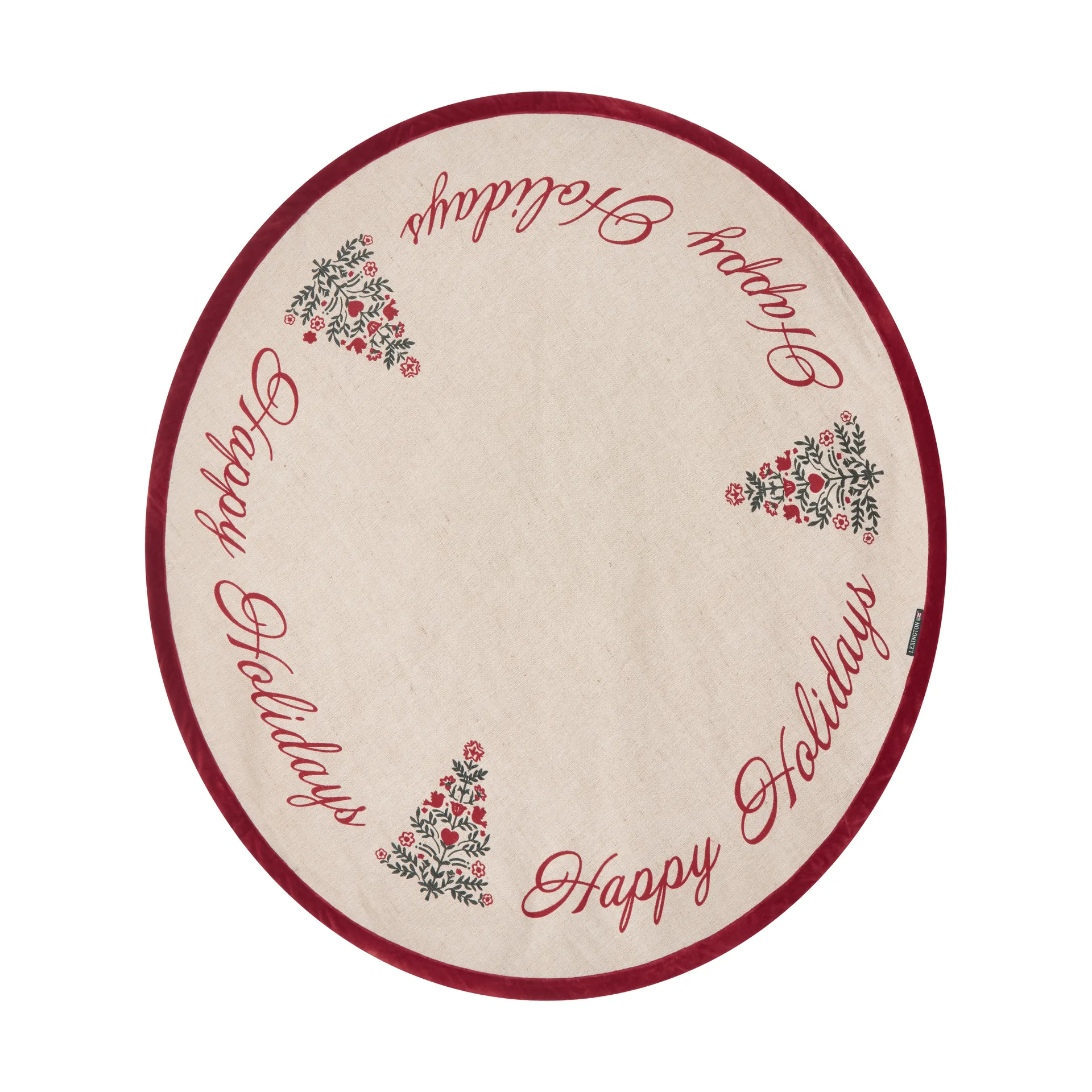 Dywanik pod choinkę Jute Cotton Christmas Tree Ø110 cm, Natural-red Lexington