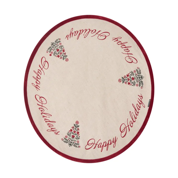 Dywanik pod choinkę Jute Cotton Christmas Tree Ø110 cm - Natural-red - Lexington