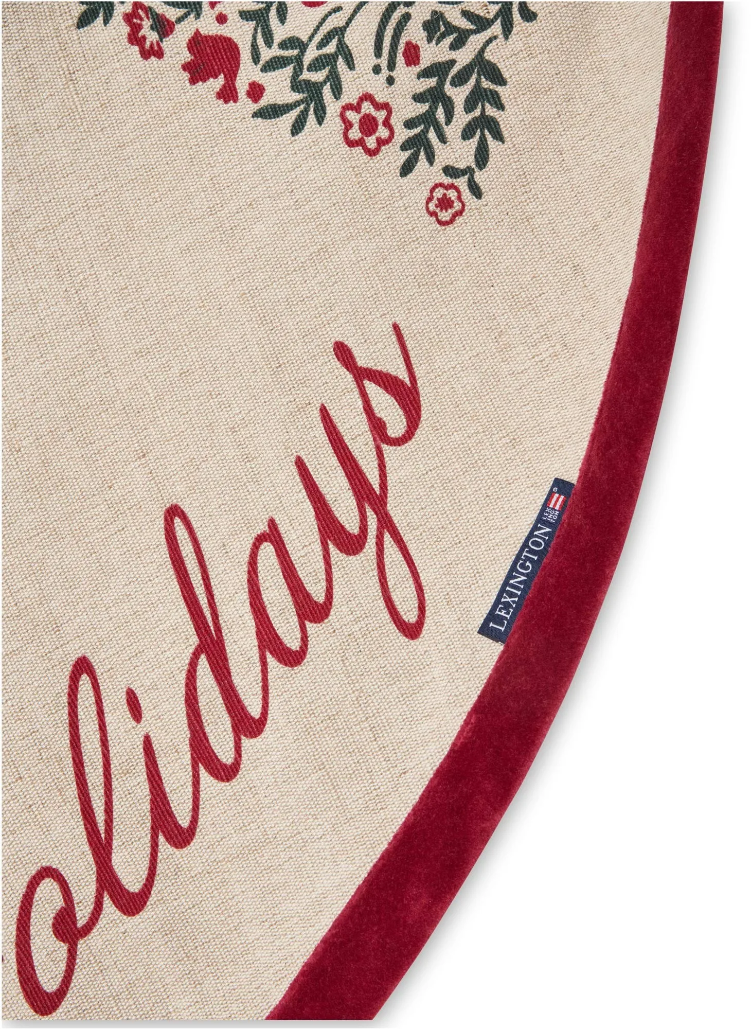 Dywanik pod choinkę Jute Cotton Christmas Tree Ø110 cm, Natural-red Lexington