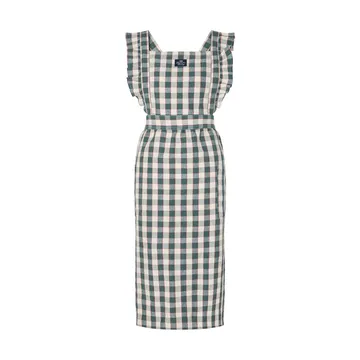 Fartuch Checked cotton linen - Green-Light beige-red - Lexington