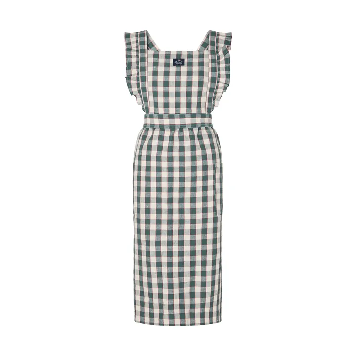 Fartuch Checked cotton linen - Green-Light beige-red - Lexington