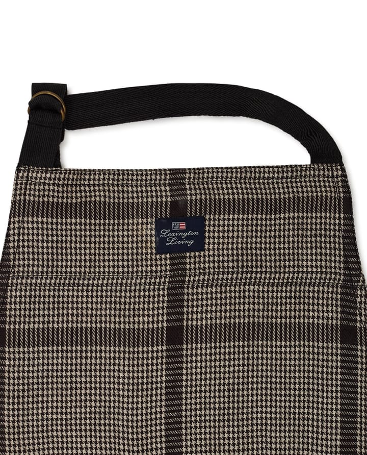 Fartuch Pepita Check Cotton Linen, Dark gray-beige Lexington