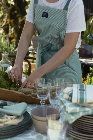 Fartuch Striped Oxford - Zielony-biały - Lexington