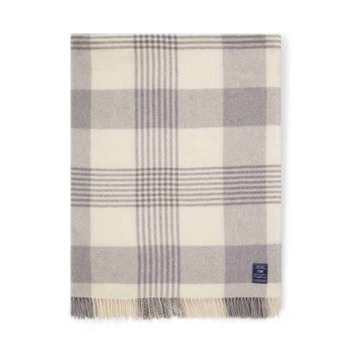 Gray Checked Recycled Wool pled 130x170 cm, Gray-white Lexington