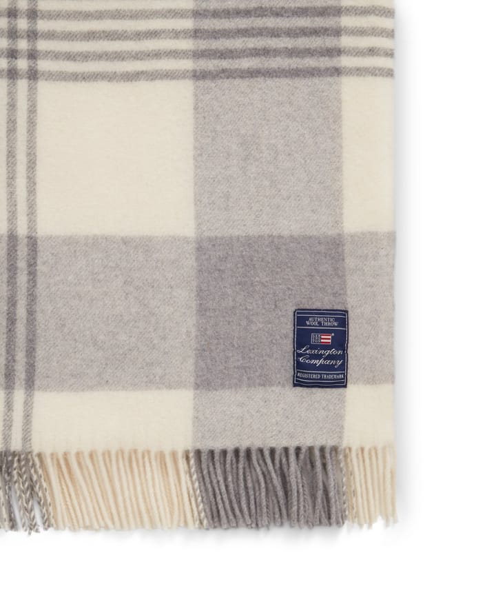Gray Checked Recycled Wool pled 130x170 cm, Gray-white Lexington