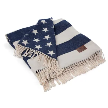 Icons Flaga pled 130x170 cm - Biało-granatowy - Lexington