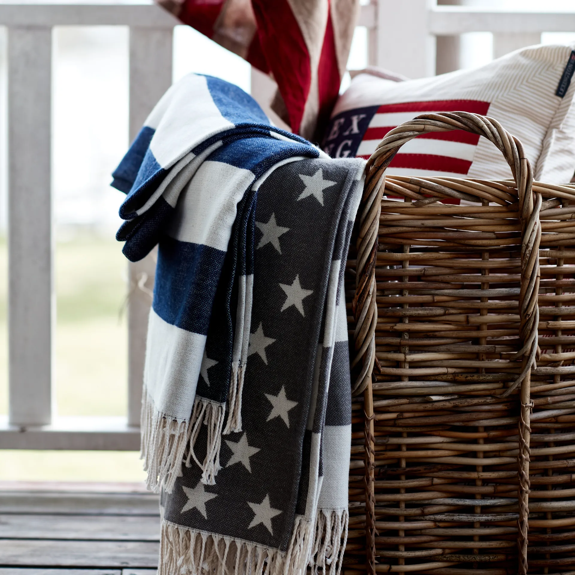 Icons Flaga pled 130x170 cm, Biało-granatowy Lexington