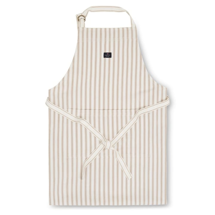 Icons Herringbone Striped fartuch - Beige-white - Lexington