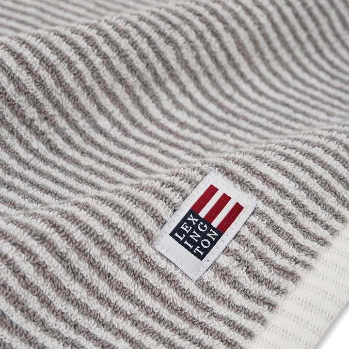 Icons Original Striped Ręcznik kąpielowy w paski 100x150 cm - Biało-szary - Lexington