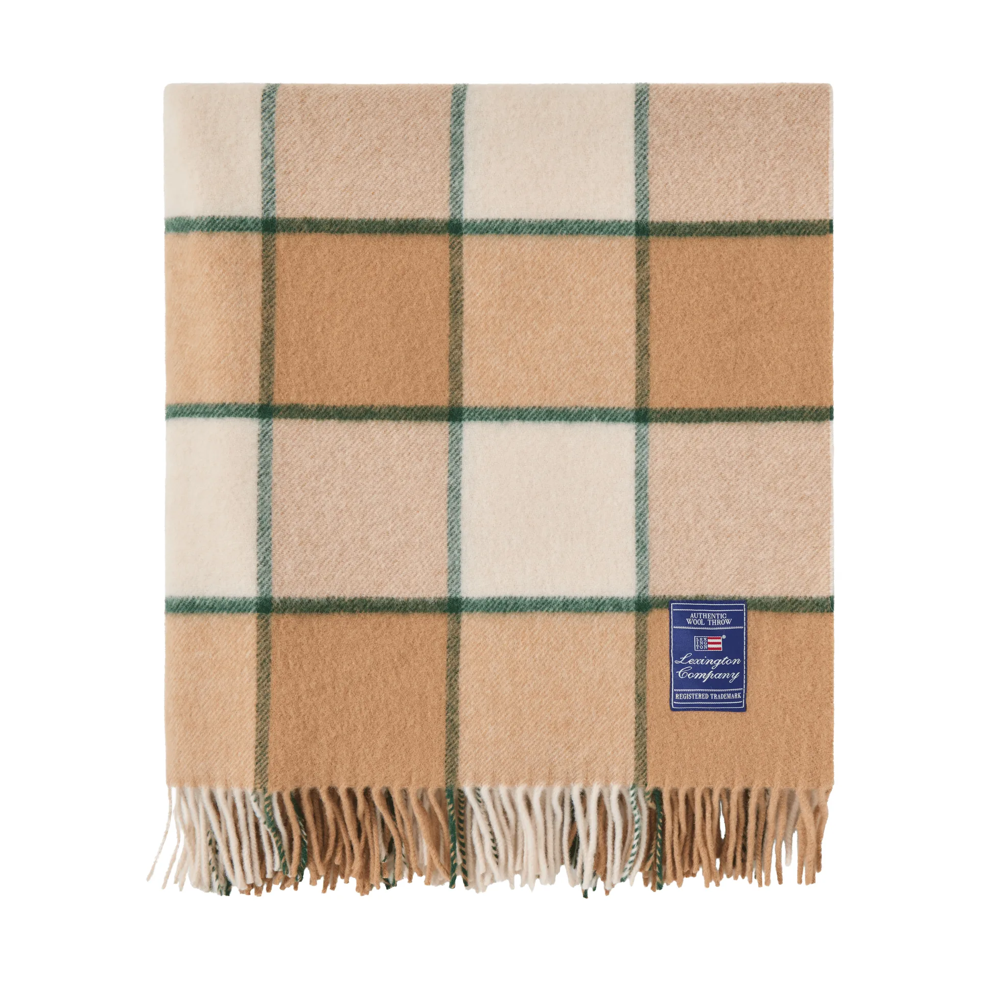 Koc Checked Recycled Wool 130x170 cm, Beige-Light beige-green Lexington