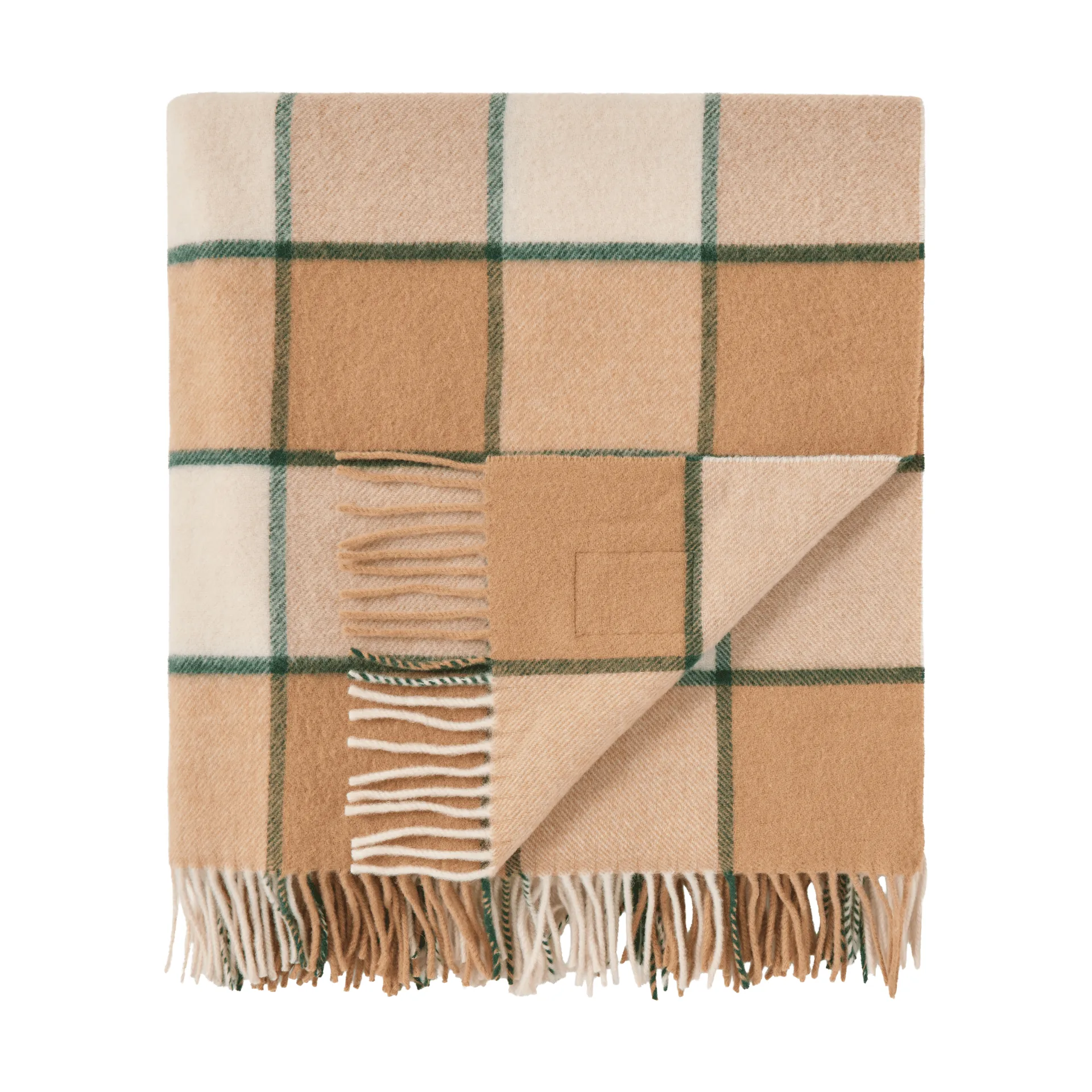 Koc Checked Recycled Wool 130x170 cm, Beige-Light beige-green Lexington
