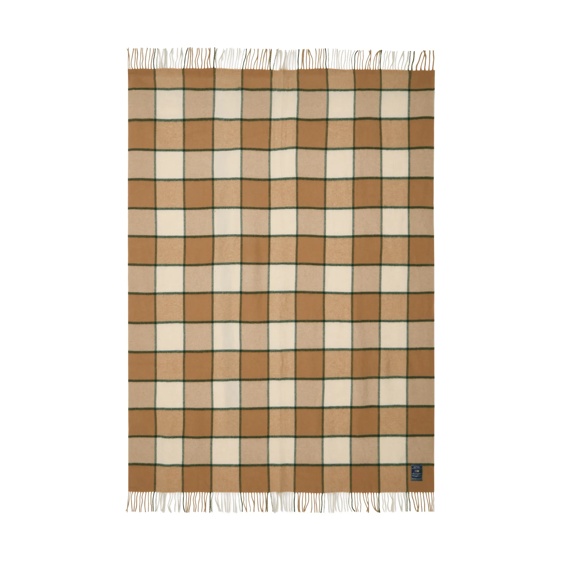 Koc Checked Recycled Wool 130x170 cm, Beige-Light beige-green Lexington