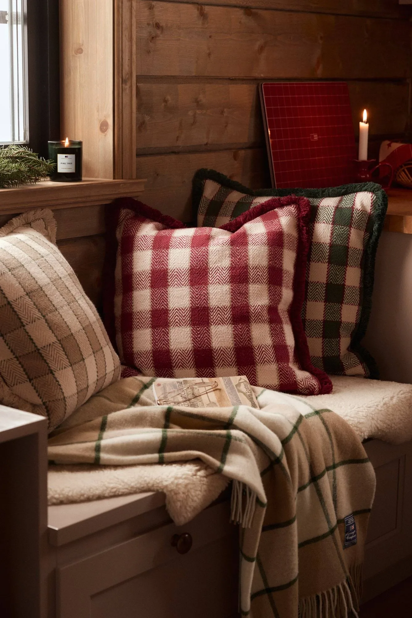 Koc Checked Recycled Wool 130x170 cm, Beige-Light beige-green Lexington