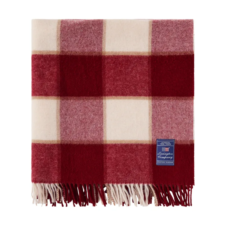 Koc Checked Recycled Wool 130x170 cm - Red-Light beige-beige - Lexington