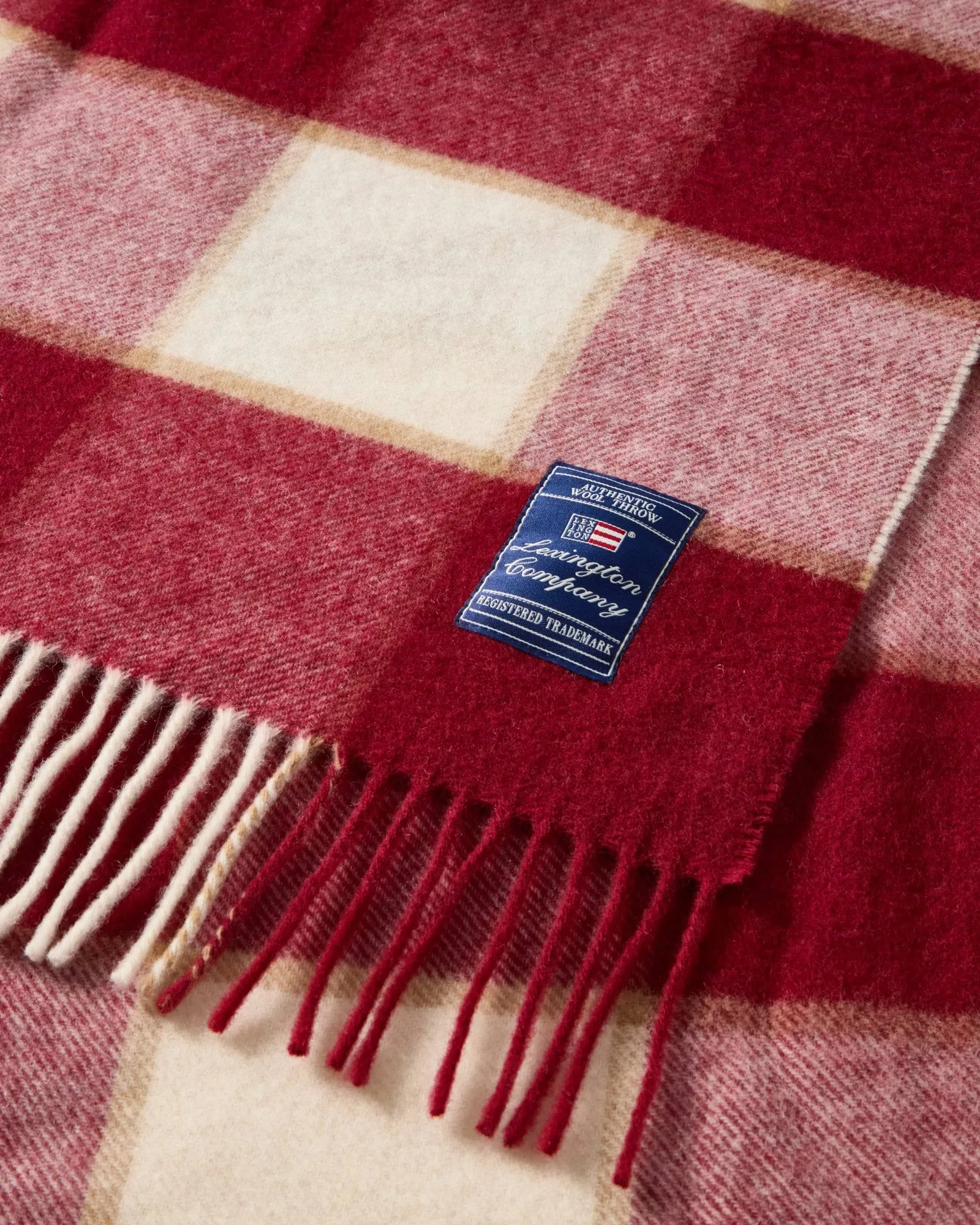 Koc Checked Recycled Wool 130x170 cm, Red-Light beige-beige Lexington